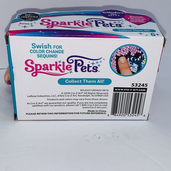 Sparkle Pets Whiskers the Kitty Plush Toy Color Change Sequins 6 inch Series 2 - Picture 4 of 13